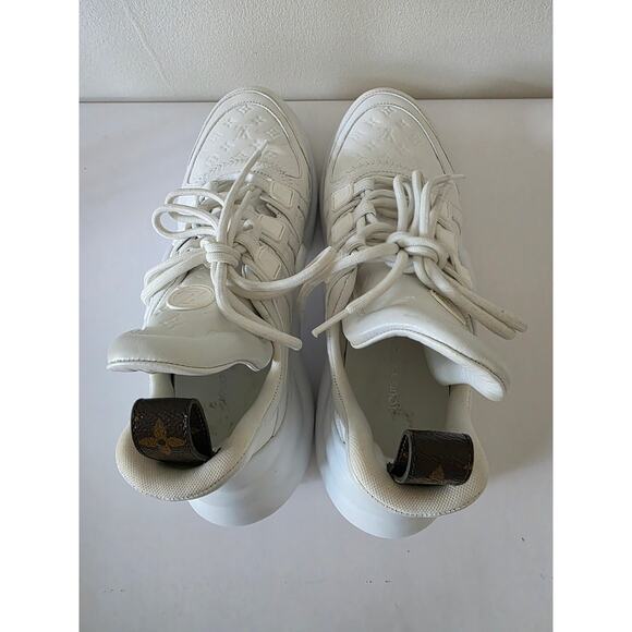 Louis Vuitton White Leather Monogram Canvas Archlight Sneaker 39 sz - Picture 7 of 16